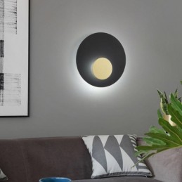 Nordic Wall Light Black Gold Round Full Copper Wall Sconce