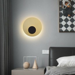 Nordic Wall Light Black Gold Round Full Copper Wall Sconce