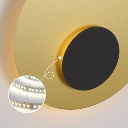 Nordic Wall Light Black Gold Round Full Copper Wall Sconce