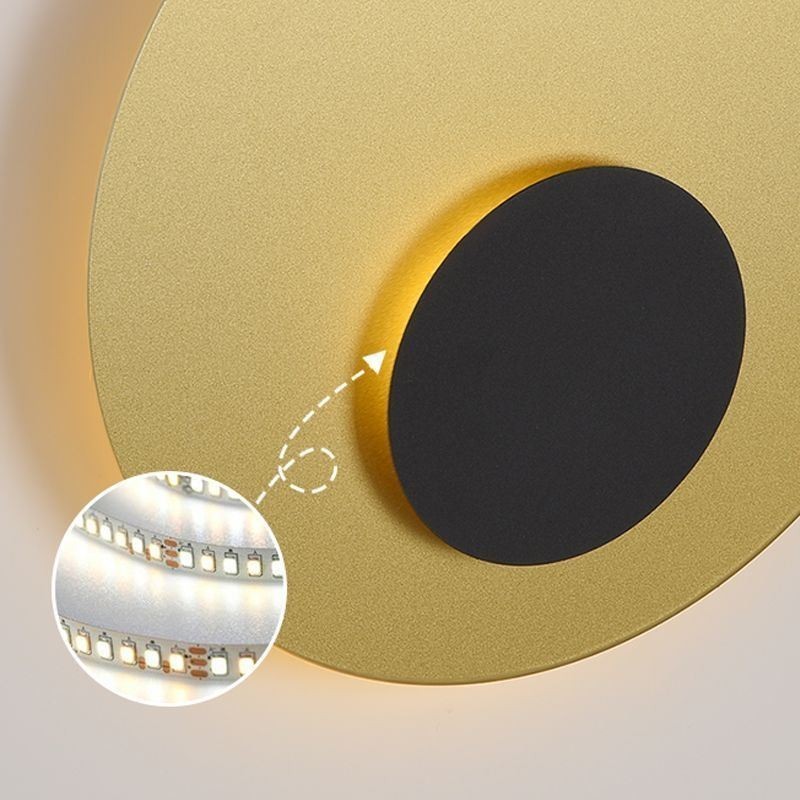 Nordic Wall Light Black Gold Round Full Copper Wall Sconce