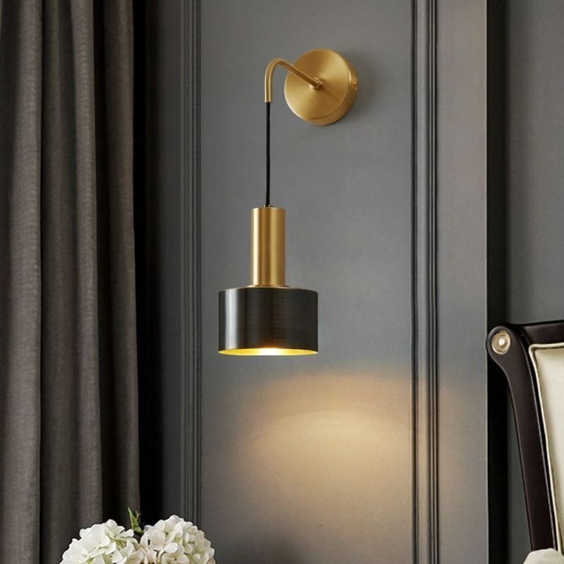 Modern Wall Light Black Gold Contrast Color Wall Sconce