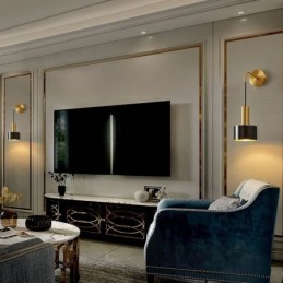 Modern Wall Light Black Gold Contrast Color Wall Sconce