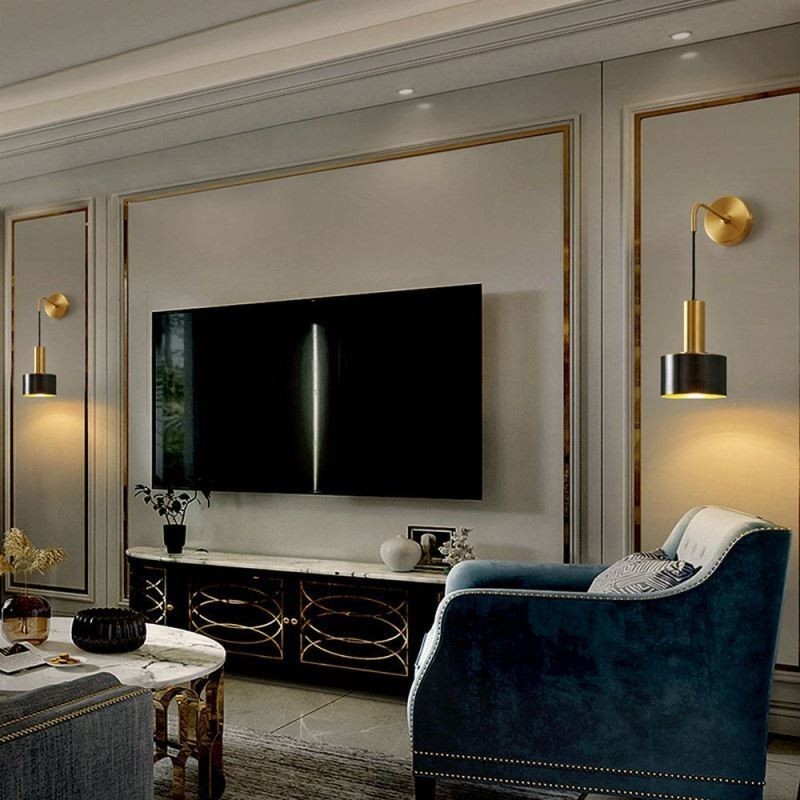 Modern Wall Light Black Gold Contrast Color Wall Sconce