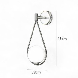 Modern Globe Wall Sconce Glass Wall Light Black Water Drop Wall Light