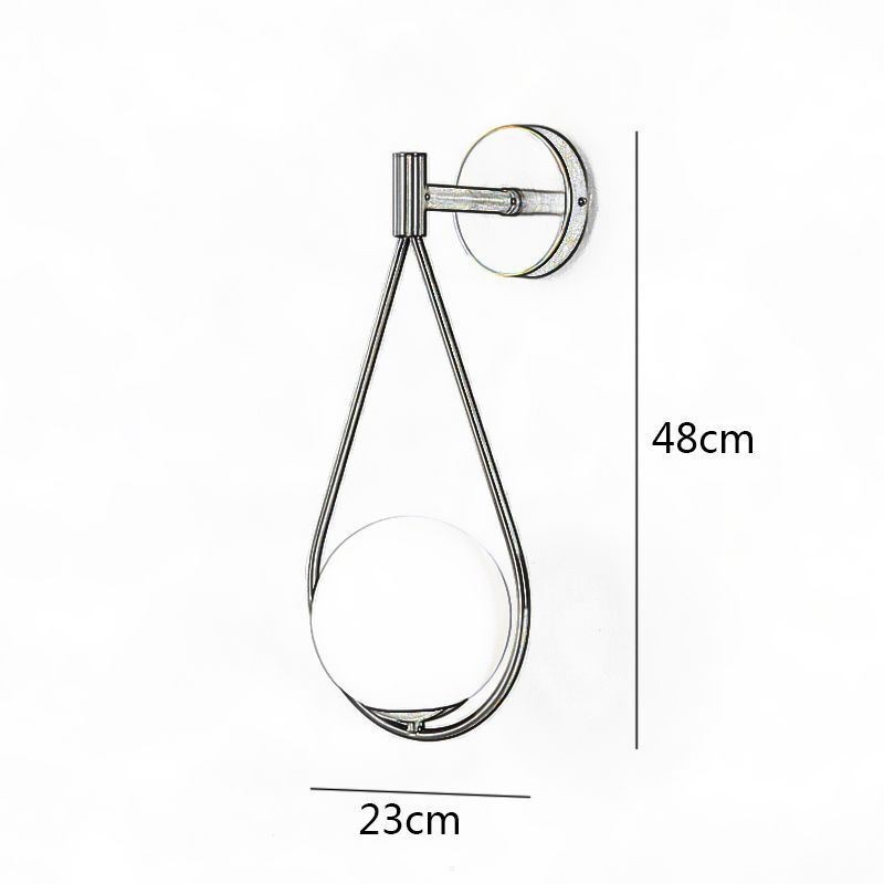 Modern Globe Wall Sconce Glass Wall Light Black Water Drop Wall Light