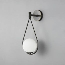 Modern Globe Wall Sconce Glass Wall Light Black Water Drop Wall Light