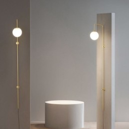 Modern Globe Wall Sconce Brushed Gold Glass Wall Light