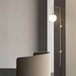 Modern Globe Wall Sconce Brushed Gold Glass Wall Light