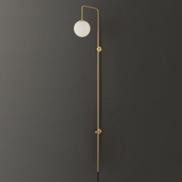 Modern Globe Wall Sconce Brushed Gold Glass Wall Light
