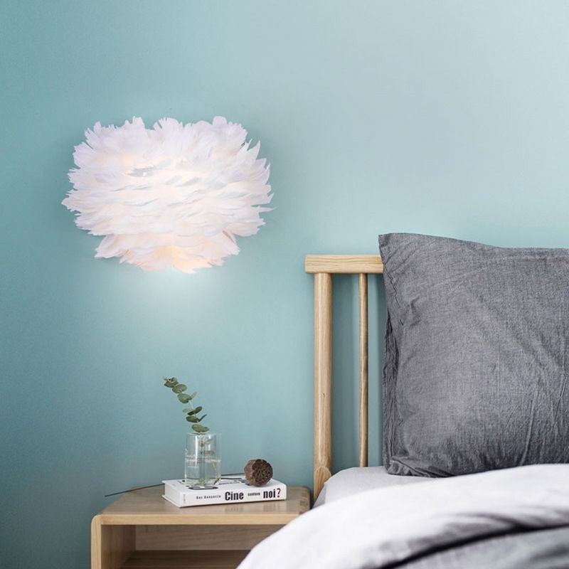 Creative Feather Wall Lamp Decorative Sconce Light