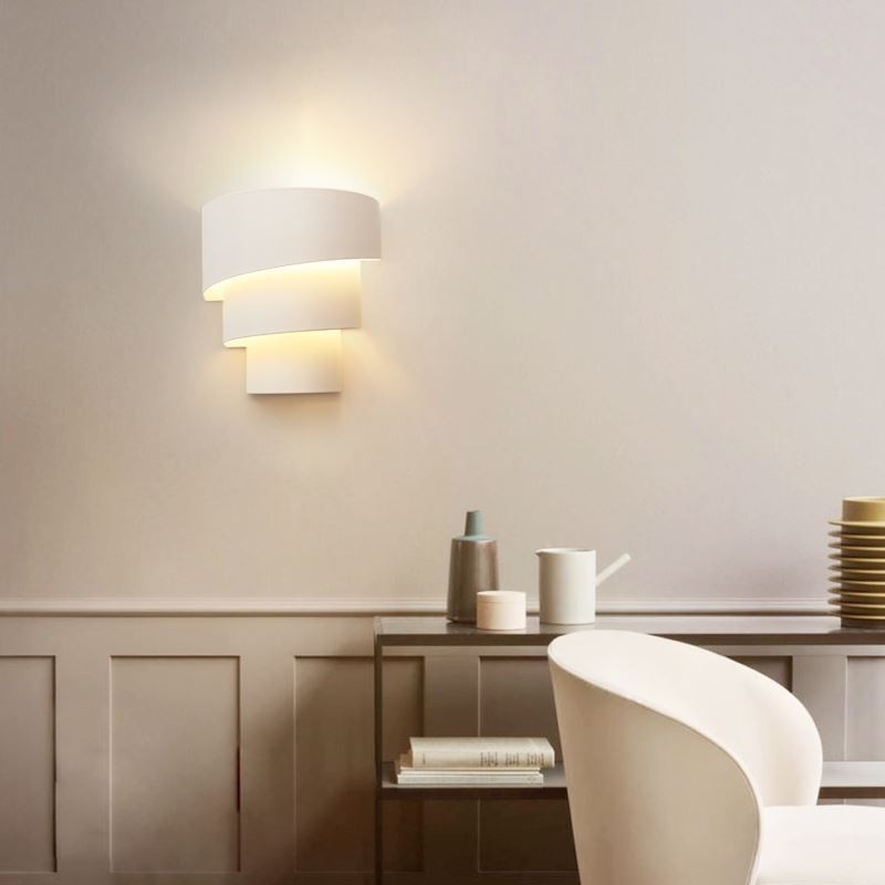 Modern Minimalist Wall Lamp Spiral Cake Sconce Light Bedside