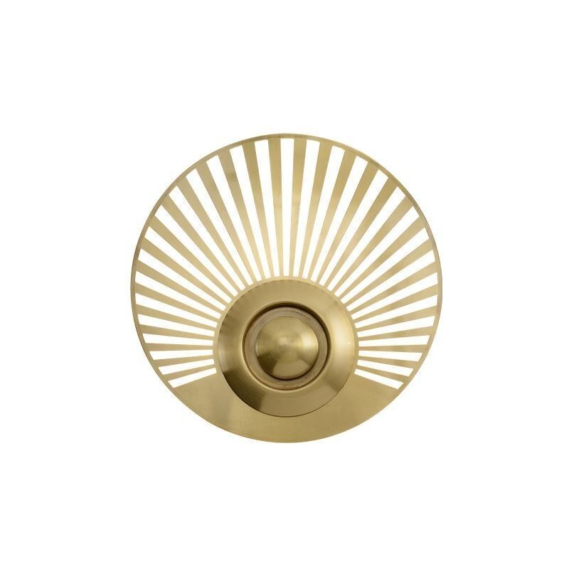 Nordic Brass Wall Lamp Hollow out Round Shape Sconce Light