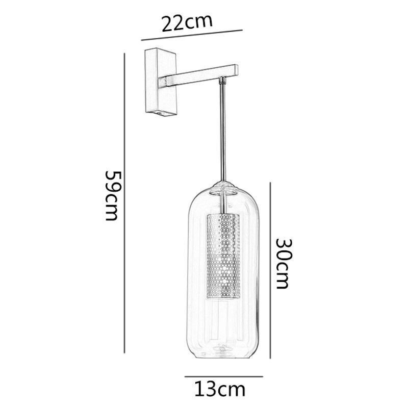 Nordic Brass Wall Lamp Inner Hollow out Cylinder Glass Lamp Shade