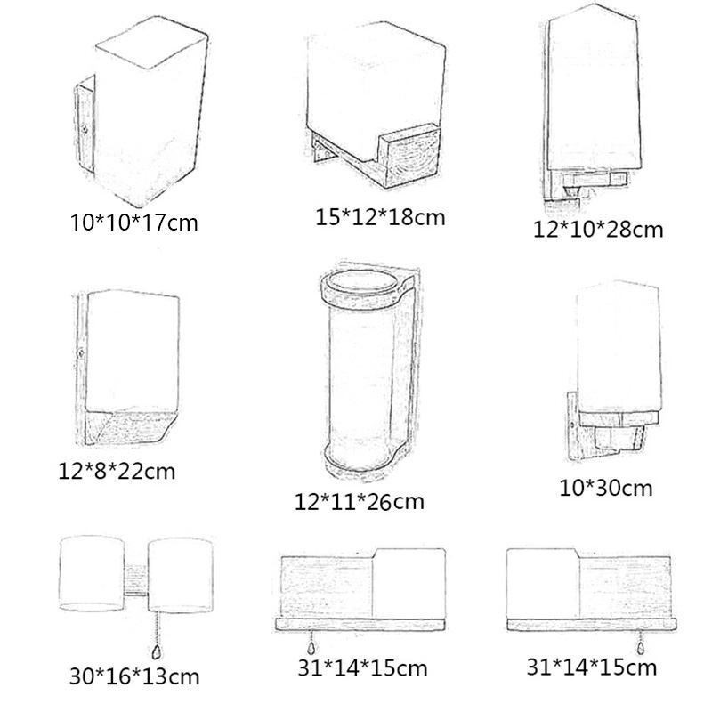 Nordic Wood Wall Lamp Glass Lampshade Sconce Light