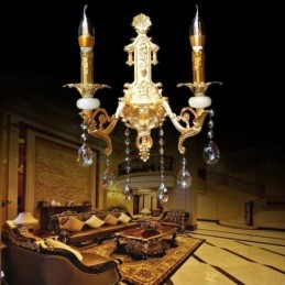 European Wall Lamp Luxurious Wall Sconce Crystal Drop Lamp Bedside Lighting