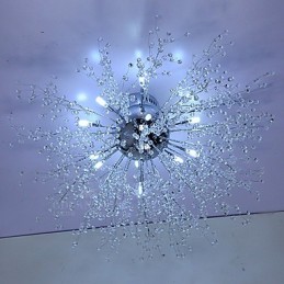 Modern Firework Globe AcrChrome Metal Flush Mount GDNS