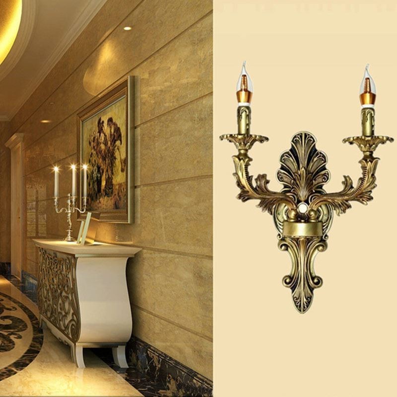 European Retro Wall Lamp Creative Double Home Lighting Wall Sconce Bedside Lighting