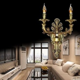 European Retro Wall Lamp Creative Double Home Lighting Wall Sconce Bedside Lighting
