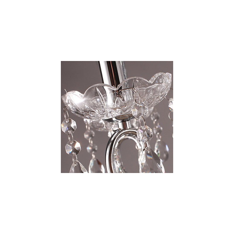 Traditional Classic Crystal Chrome Metal Chandelier