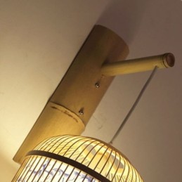 Cage Design Wall Light Creative Bamboo Hanging Wall Sconce Bedside Decorative Light
