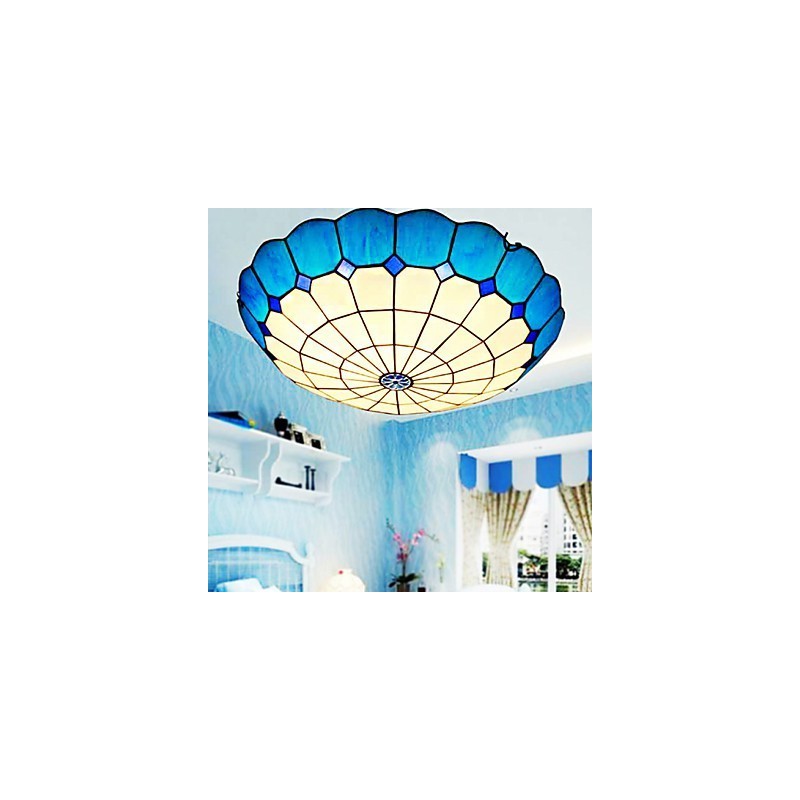 European Rural Creative Arts Stained Glass Absorb Dome Lamp Light