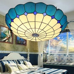 European Rural Creative Arts Stained Glass Absorb Dome Lamp Light