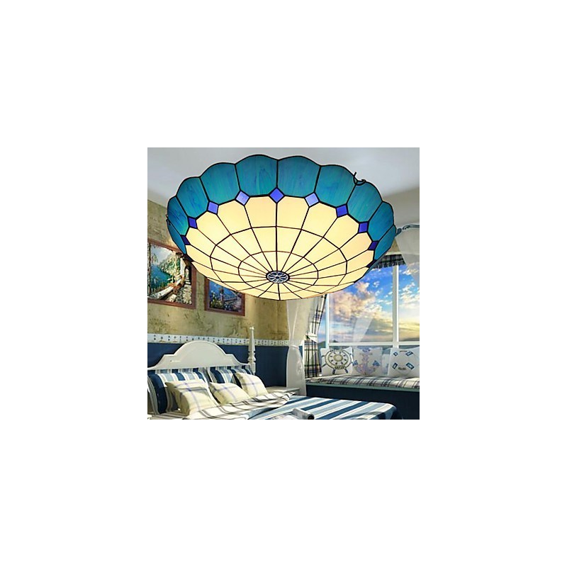 European Rural Creative Arts Stained Glass Absorb Dome Lamp Light