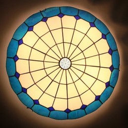 European Rural Creative Arts Stained Glass Absorb Dome Lamp Light