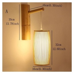 Woven Bamboo Wall Sconce Retro Chinese Wall Light Lighting