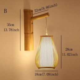 Woven Bamboo Wall Sconce Retro Chinese Wall Light Lighting