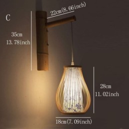 Woven Bamboo Wall Sconce Retro Chinese Wall Light Lighting