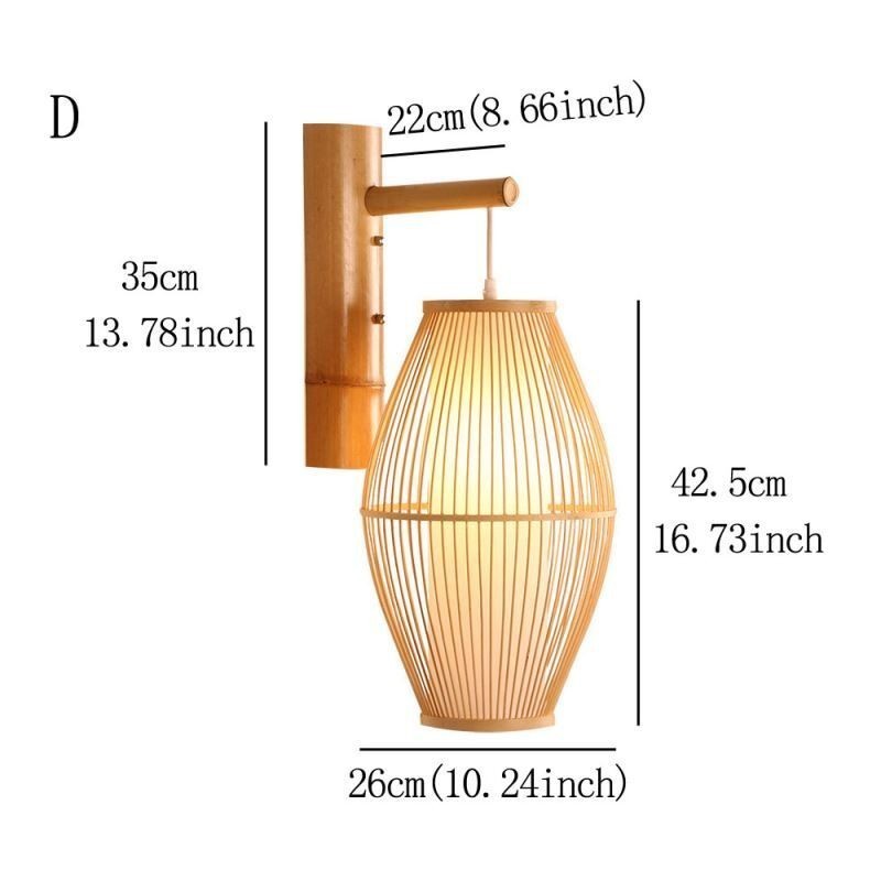 Woven Bamboo Wall Sconce Retro Chinese Wall Light Lighting