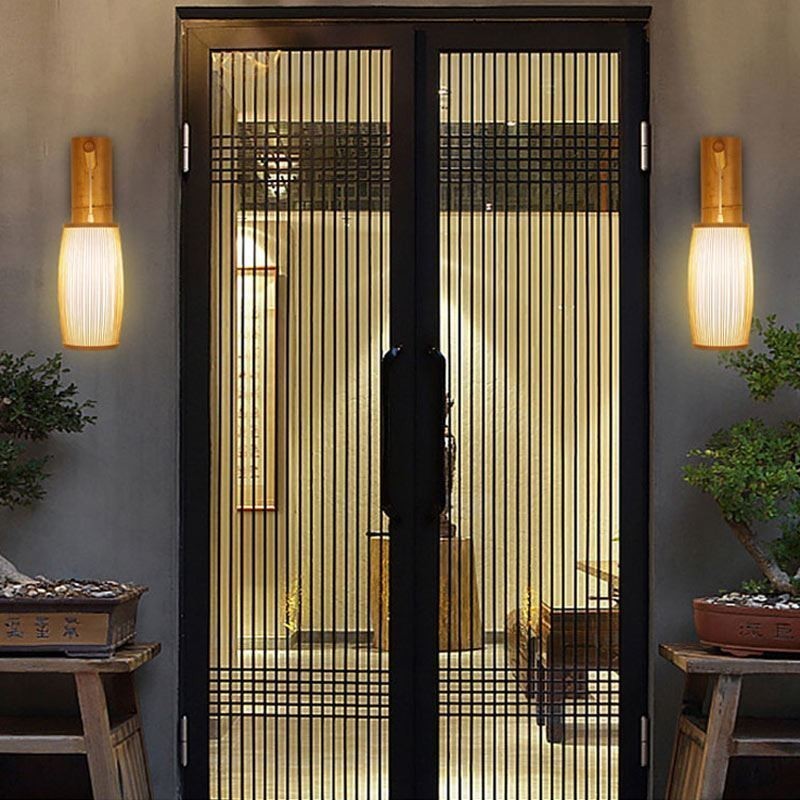 Woven Bamboo Wall Sconce Retro Chinese Wall Light Lighting