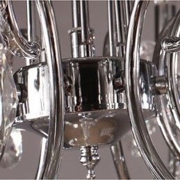 Traditional Classic Crystal Chrome Metal Chandelier