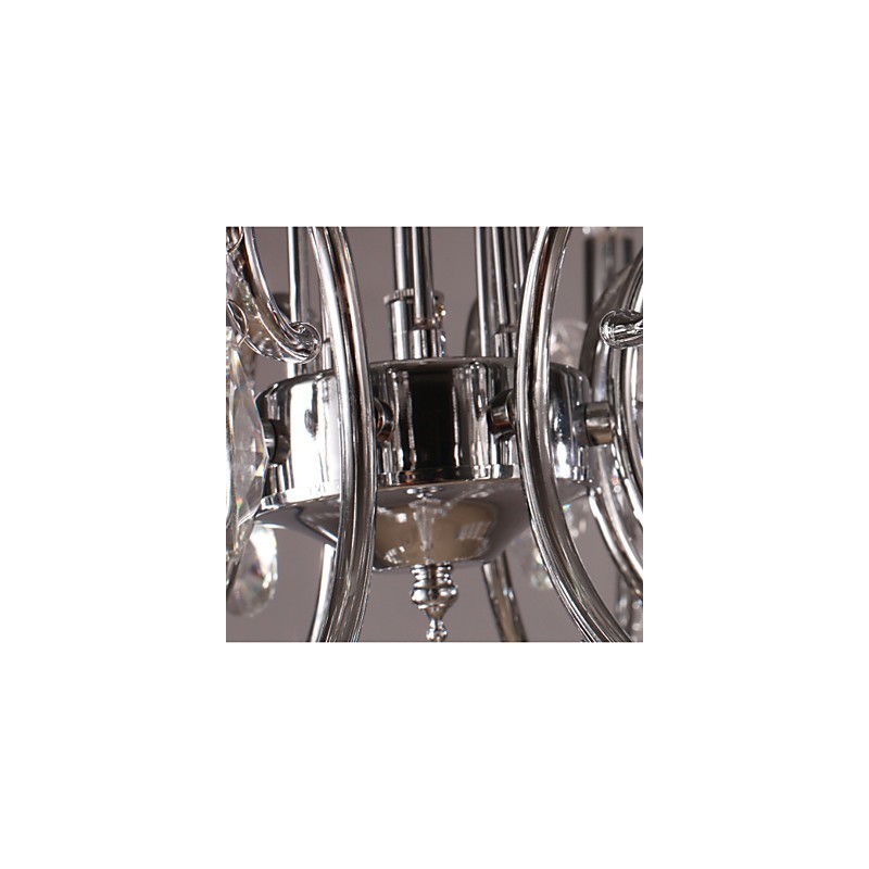 Traditional Classic Crystal Chrome Metal Chandelier