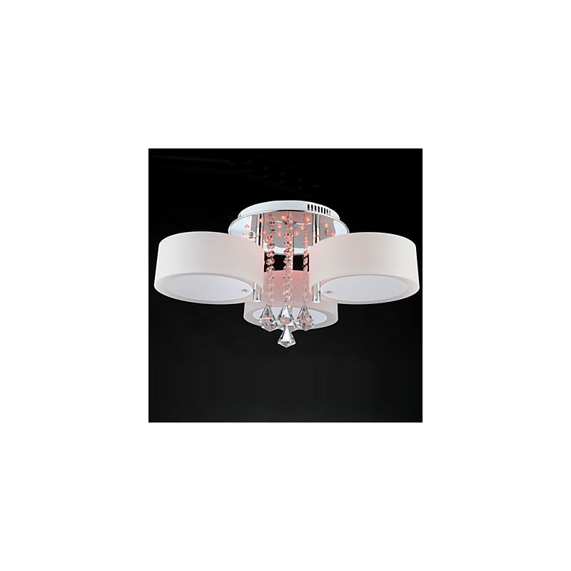 Remote Control Flush Mount Crystal Modern Contemporary