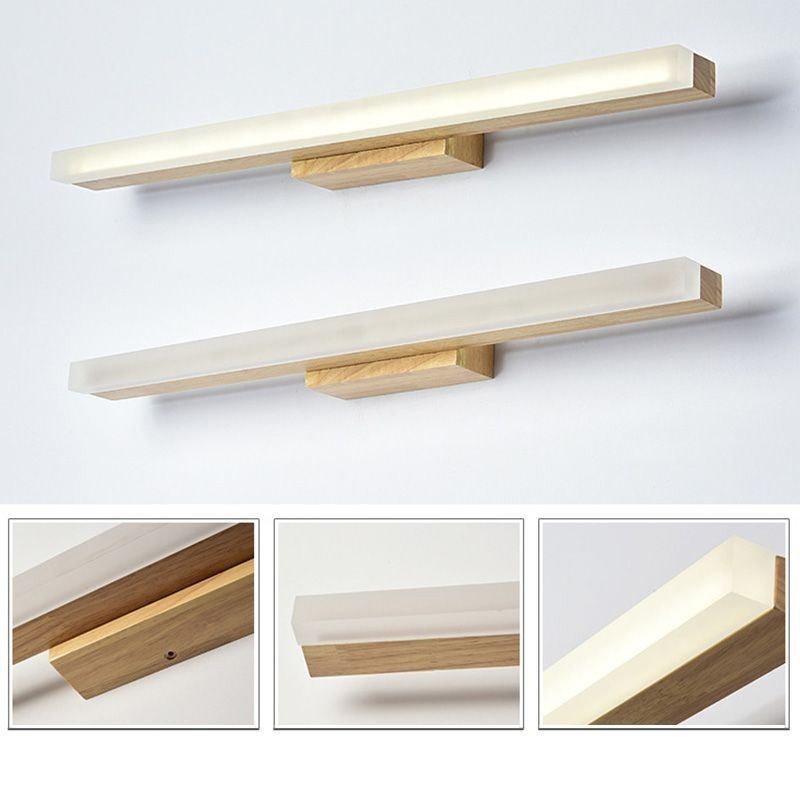 Mirror Light Solid Wood Wall Light Modern Sconce Wall Lamp