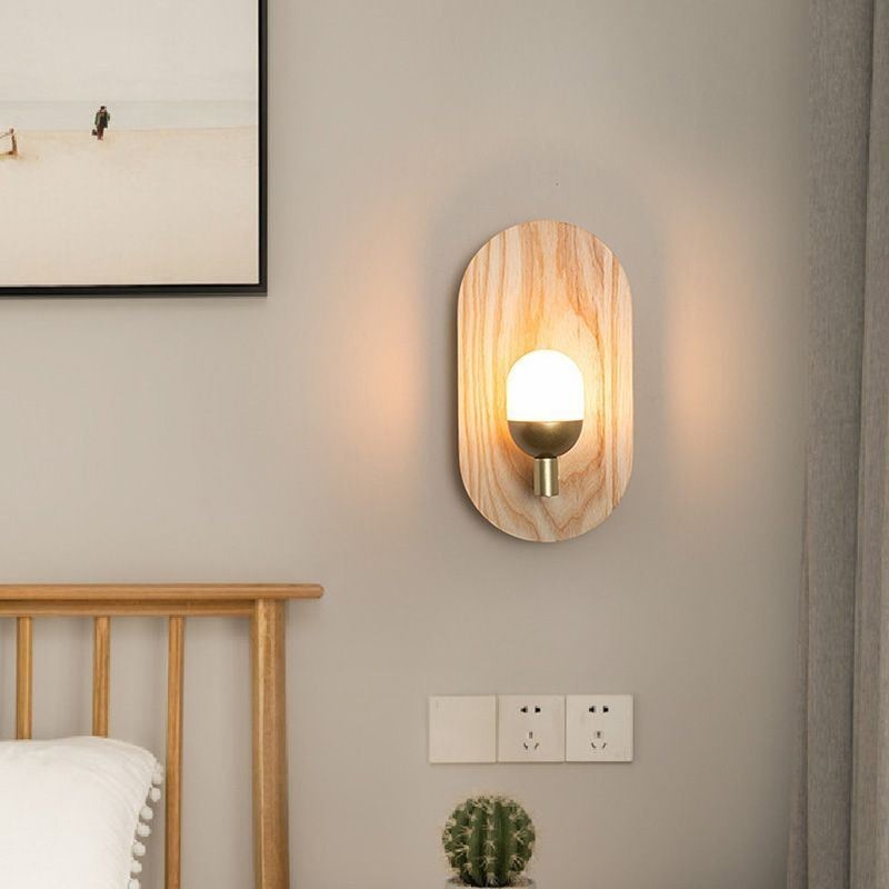 Decoration Wall Wood Lamp Entrance Aisle Lights Nordic Bedside Wall Light