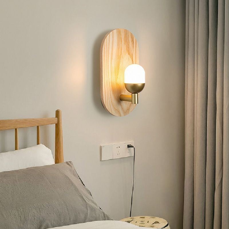 Decoration Wall Wood Lamp Entrance Aisle Lights Nordic Bedside Wall Light