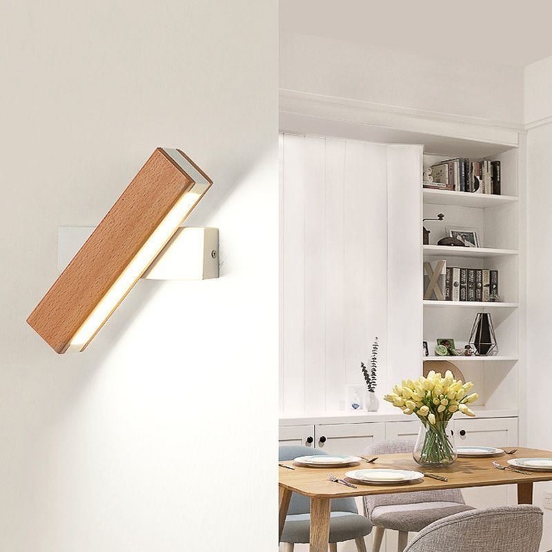 Europe Solid Wood Wall Lamp Bedside Wall Lighting Modern Simplicity Lamps