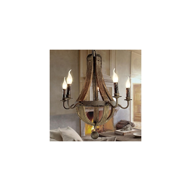 Chandelier 5 lights Vintage Retro Country Living Dining Metal