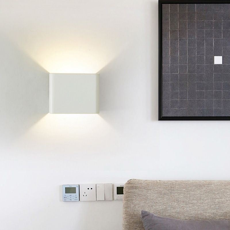 Wall Lamp Aluminum Balcony Surface Mounted Cube Porch Light