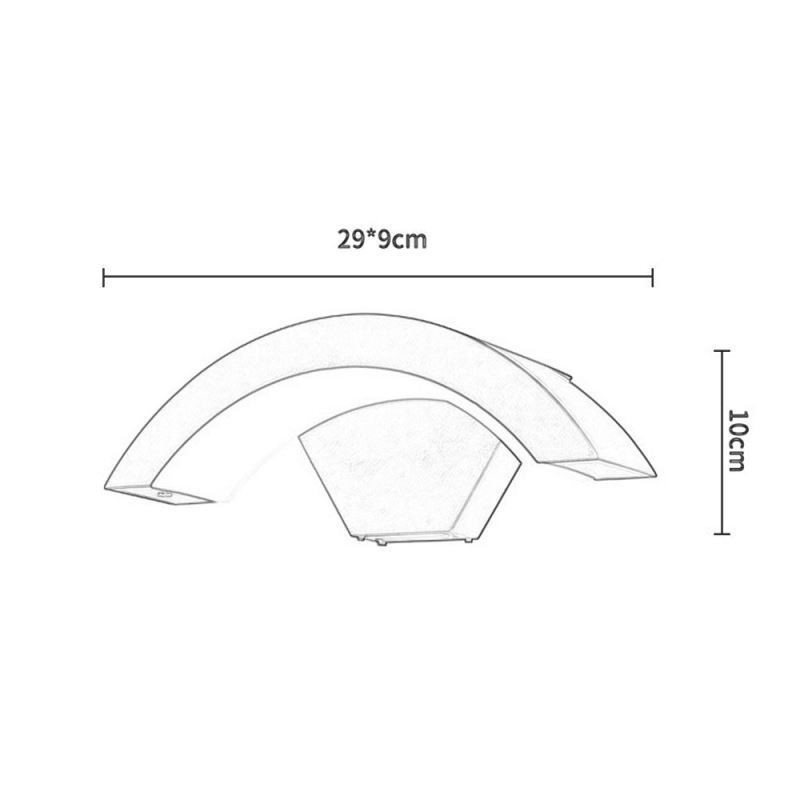 Minimalist Aluminum Lamp Garden Waterproof Crescent Wall Light