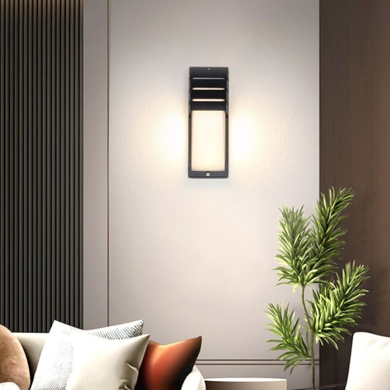 Waterproof Outdoor Porch Light Black Aluminium Wall Lamp Garden Courtyard Light