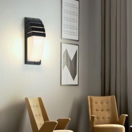 Waterproof Outdoor Porch Light Black Aluminium Wall Lamp Garden Courtyard Light