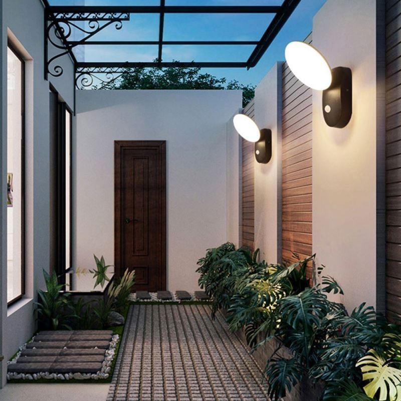 Modern Minimalist Aluminum Lamp Garden Waterproof Crescent Wall Light