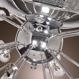 Modern Contemporary Crystal Chrome Metal Flush Mount