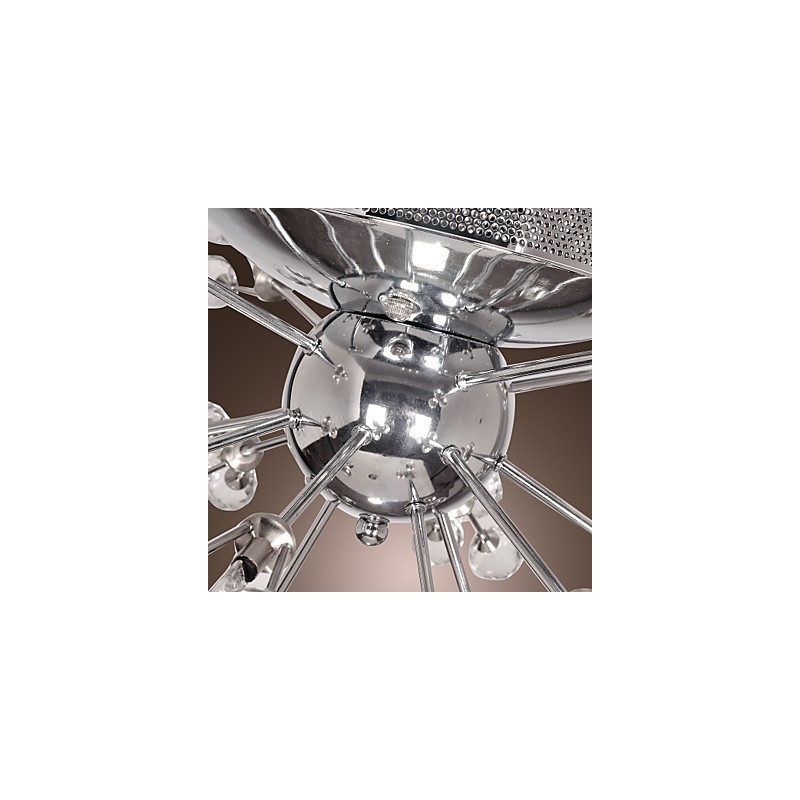Modern Contemporary Crystal Chrome Metal Flush Mount