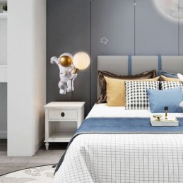 Modern Wall Sconce Creative Astronaut Resin Wall Light Kids