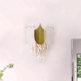 Crystal Wall Sconce Modern Wall Light Fixture 2X Base